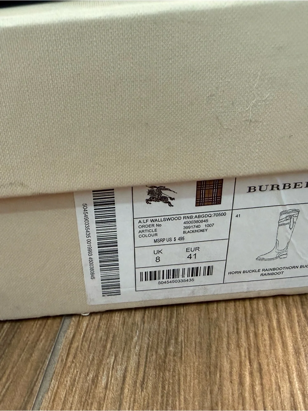 Burberry Rare hard to find rain boots size 41